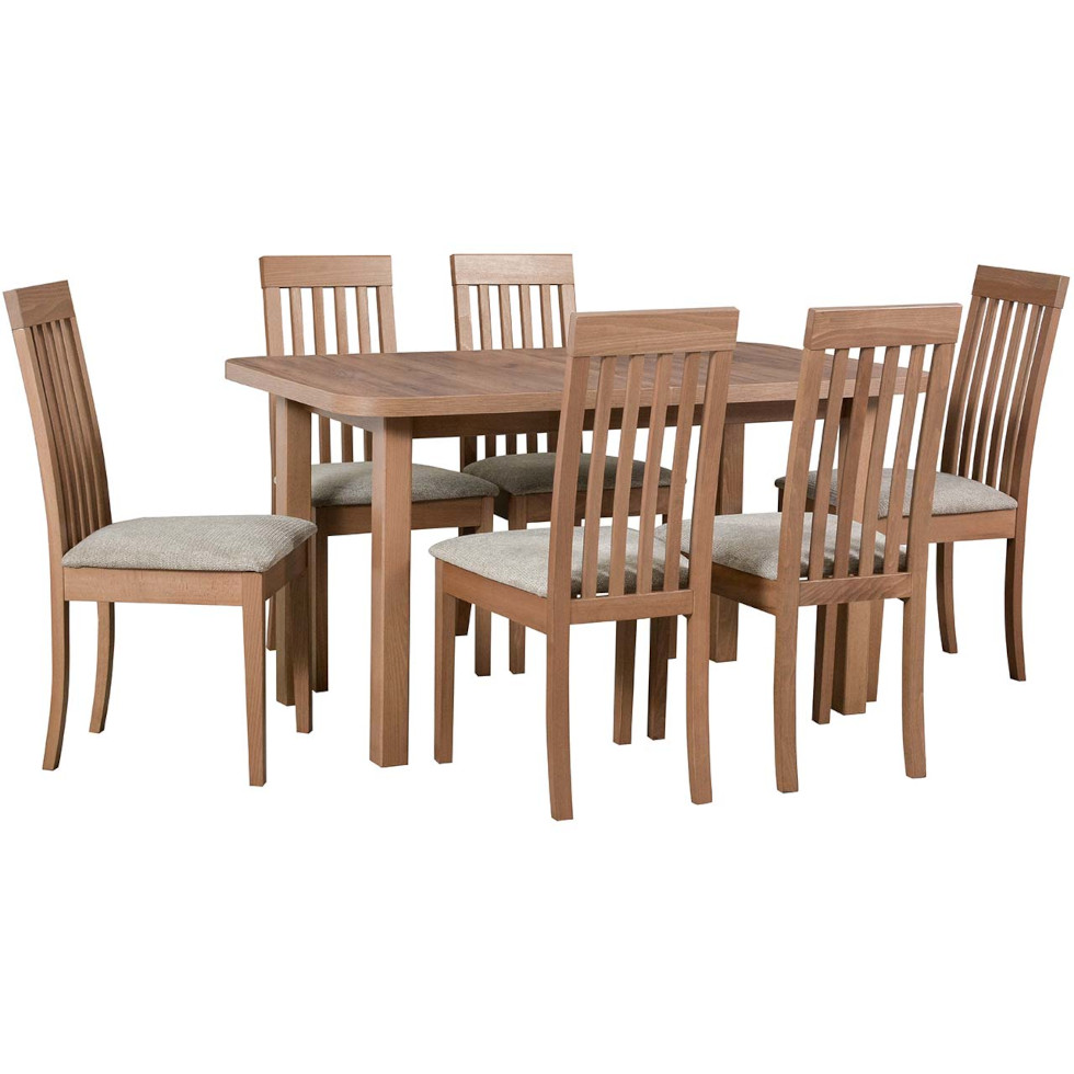 stôl DS13 svetlý orech laminátové stoličky K37 svetlý orech 35A